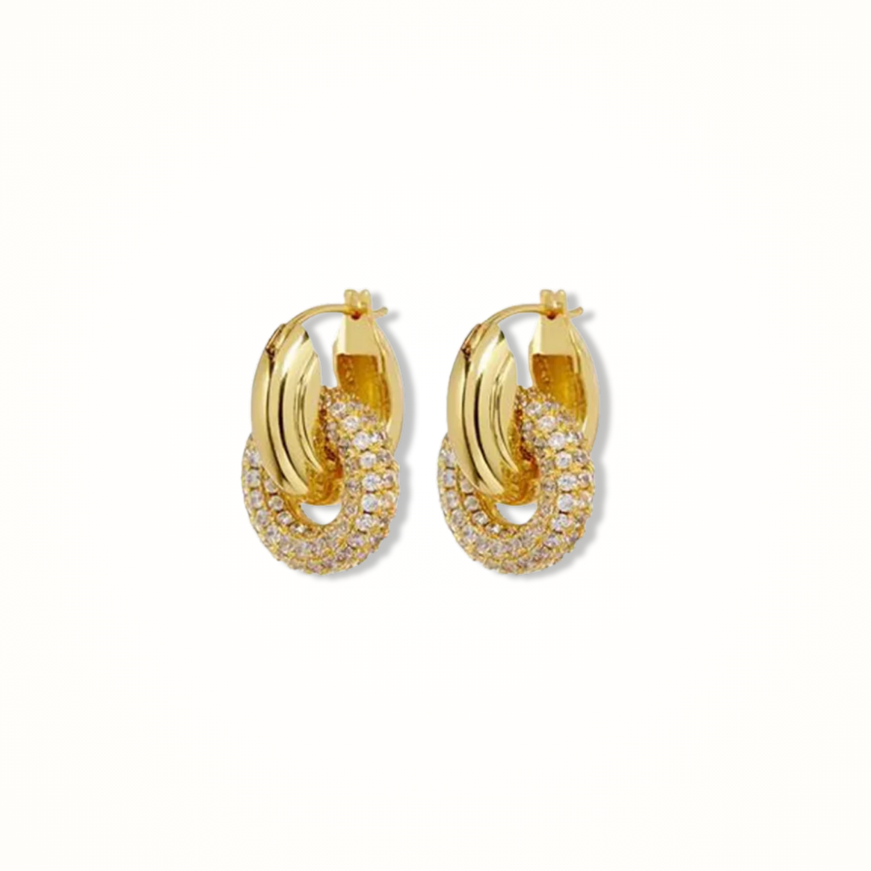 PAVE HOOPS GOLD