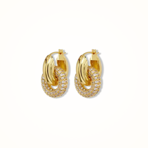 PAVE HOOPS GOLD