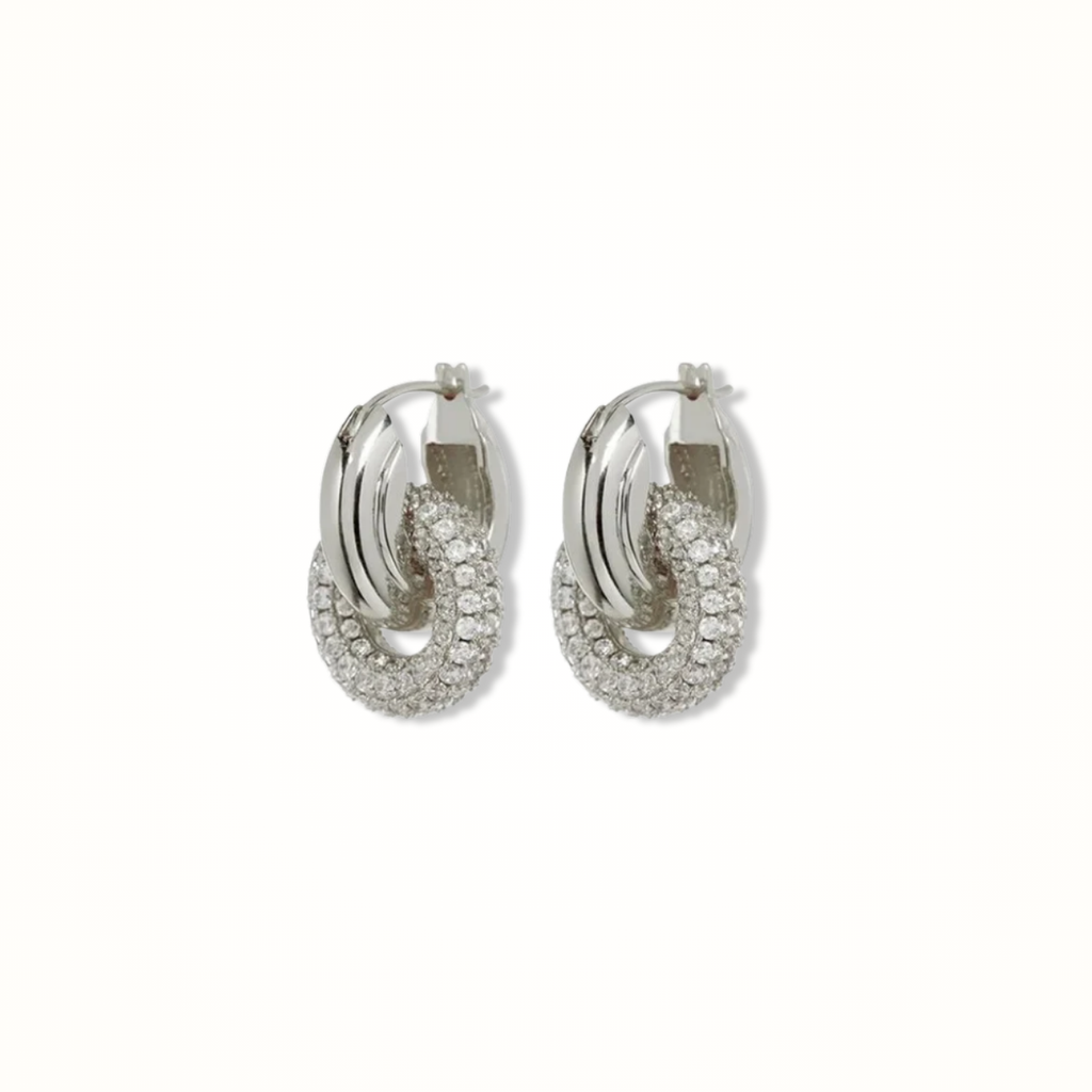PAVE HOOPS SILVER
