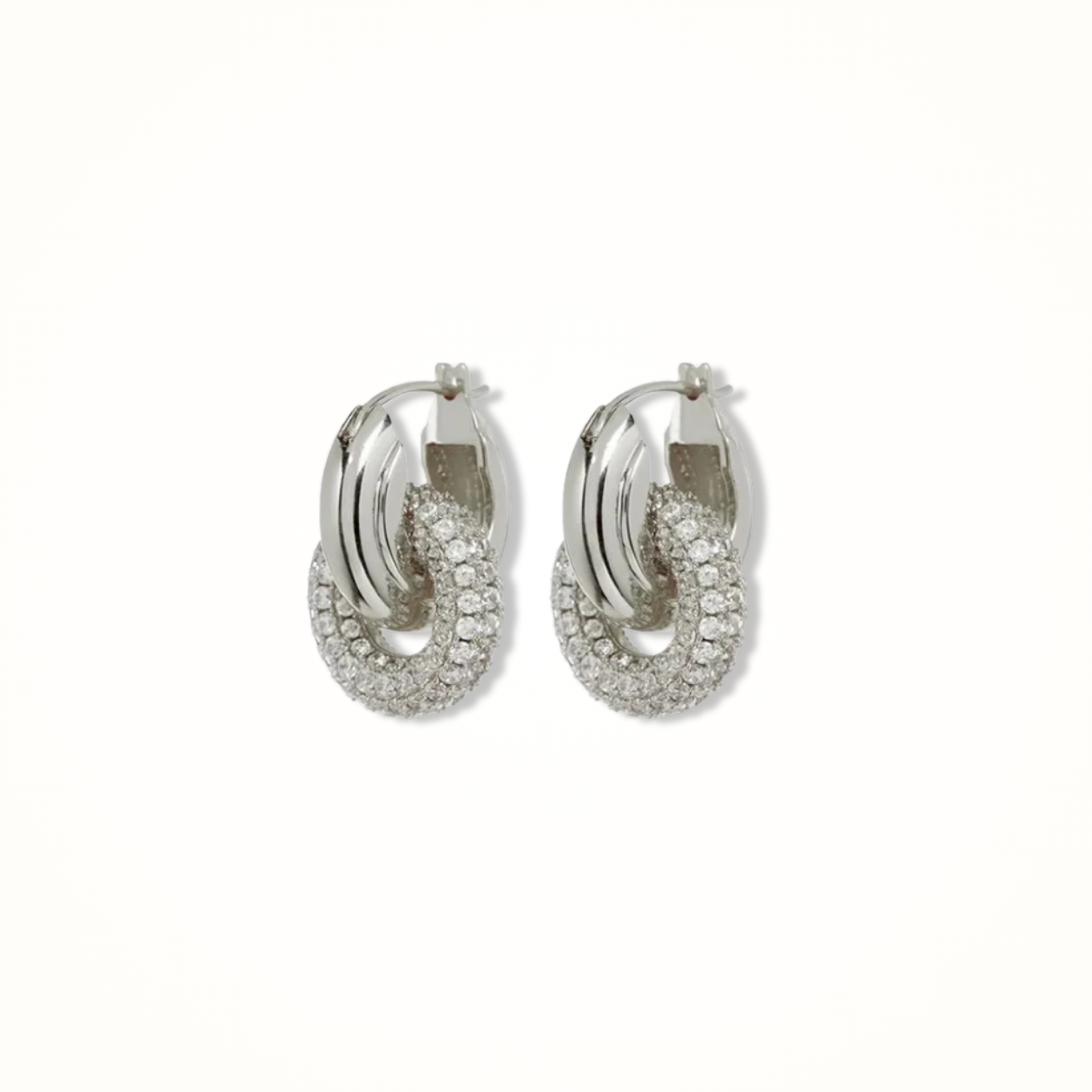 PAVE HOOPS SILVER
