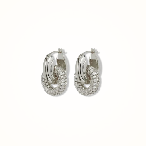 PAVE HOOPS SILVER