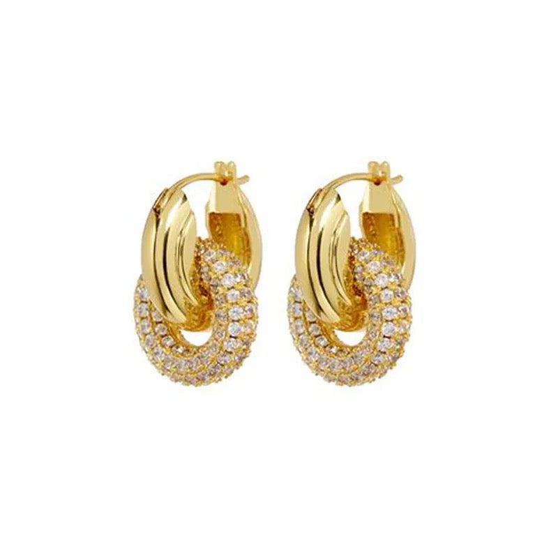 PAVE HOOPS GOLD