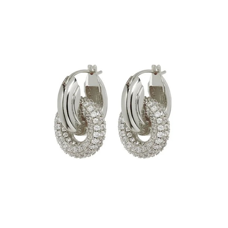 PAVE HOOPS SILVER