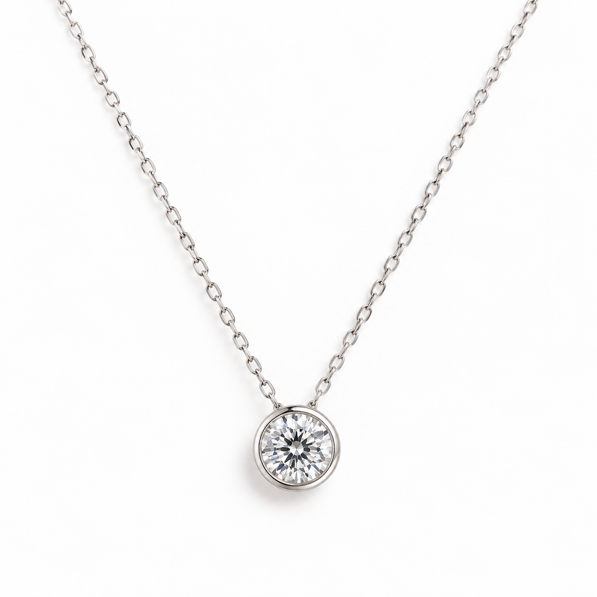 PURE Halskette mit 1 ct Moissanit aus 925 Sterlingsilber